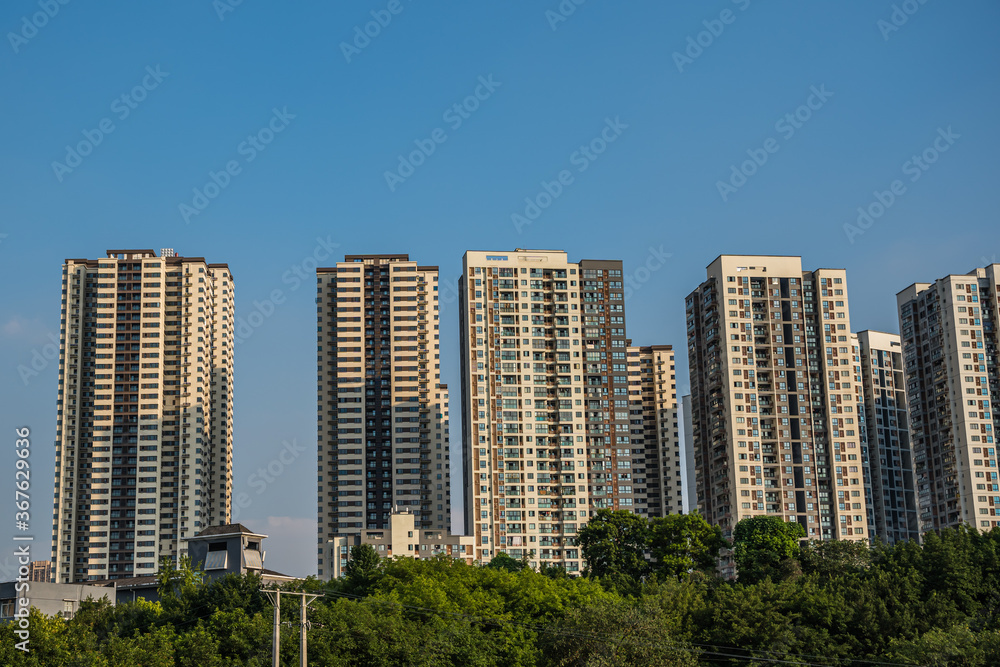 High residential blocks of flats in Chongqing city