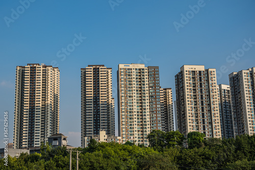 High residential blocks of flats in Chongqing city © Pav-Pro Photography 