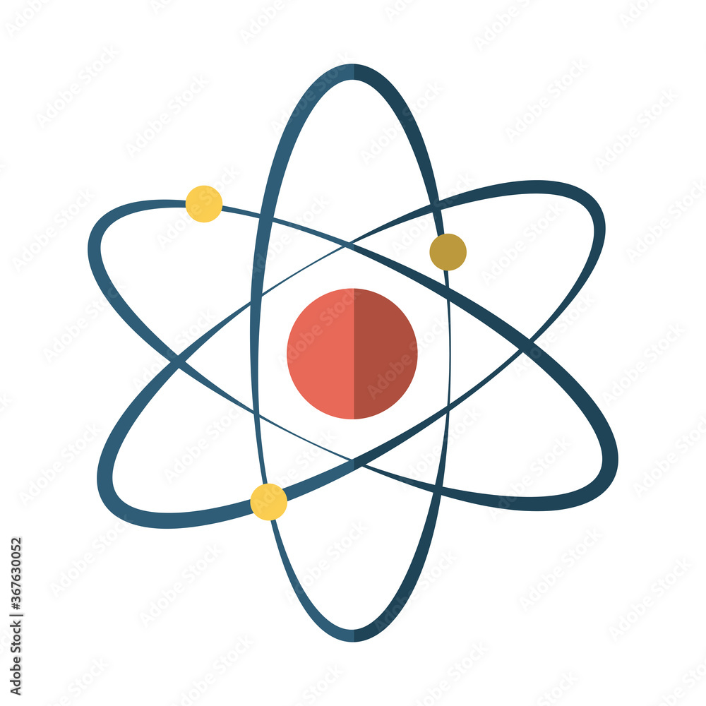 molecule atom science flat icon with shadow molecule atom science flat icon with shadow