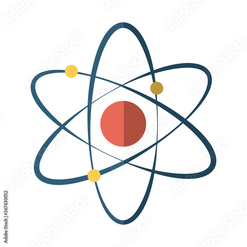 molecule atom science flat icon with shadow