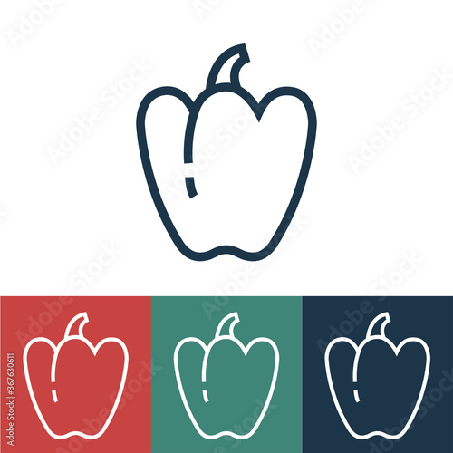 Linear vector icon with pepper