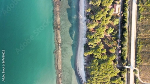 Amazing aerial view of Tuscany coastline, Italy from the drone