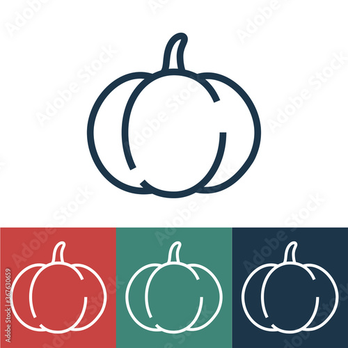 Linear vector icon with pumpkin