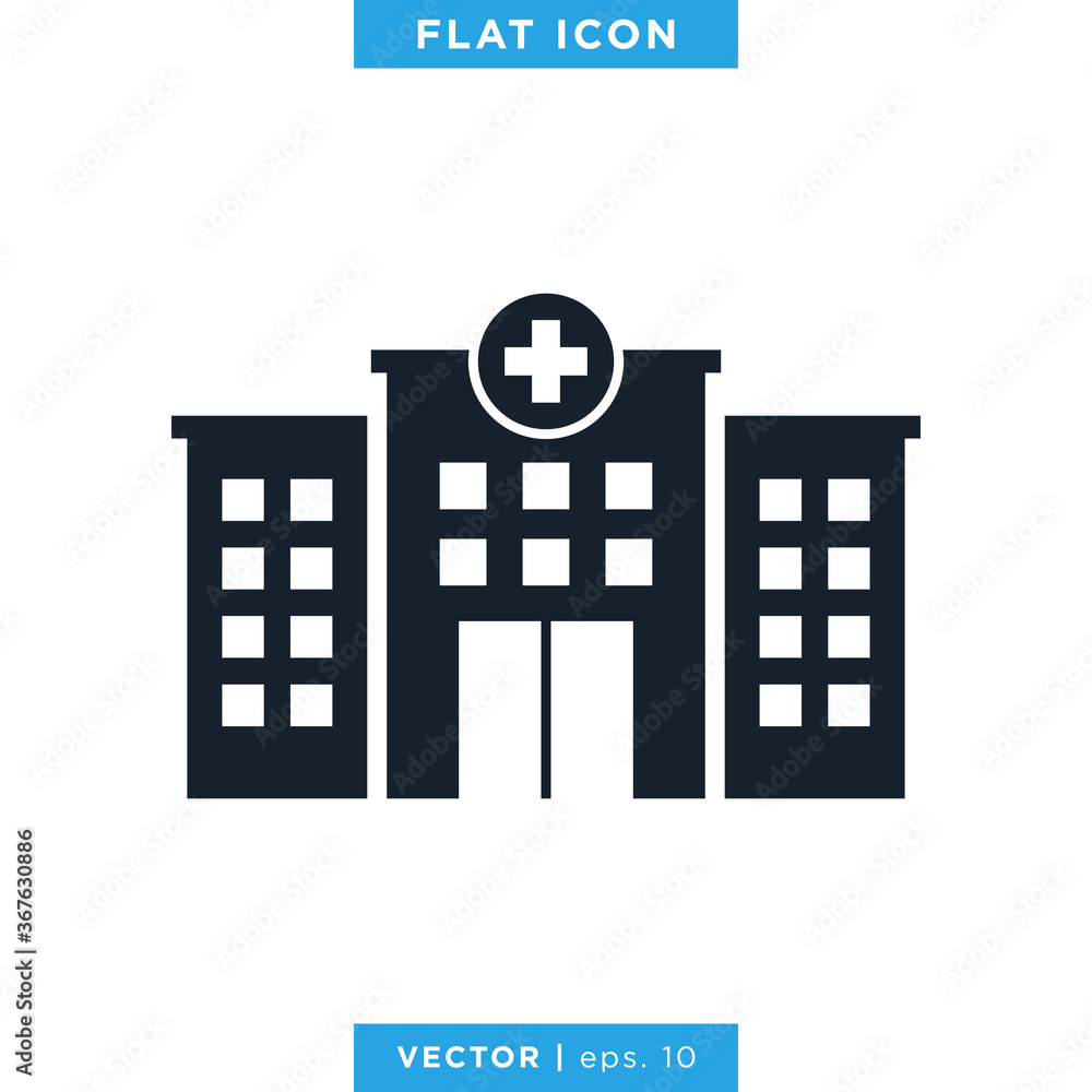 Hospital Building Icon Vector Logo Design Template. Hospital Building Icon Vector Logo Design Template.