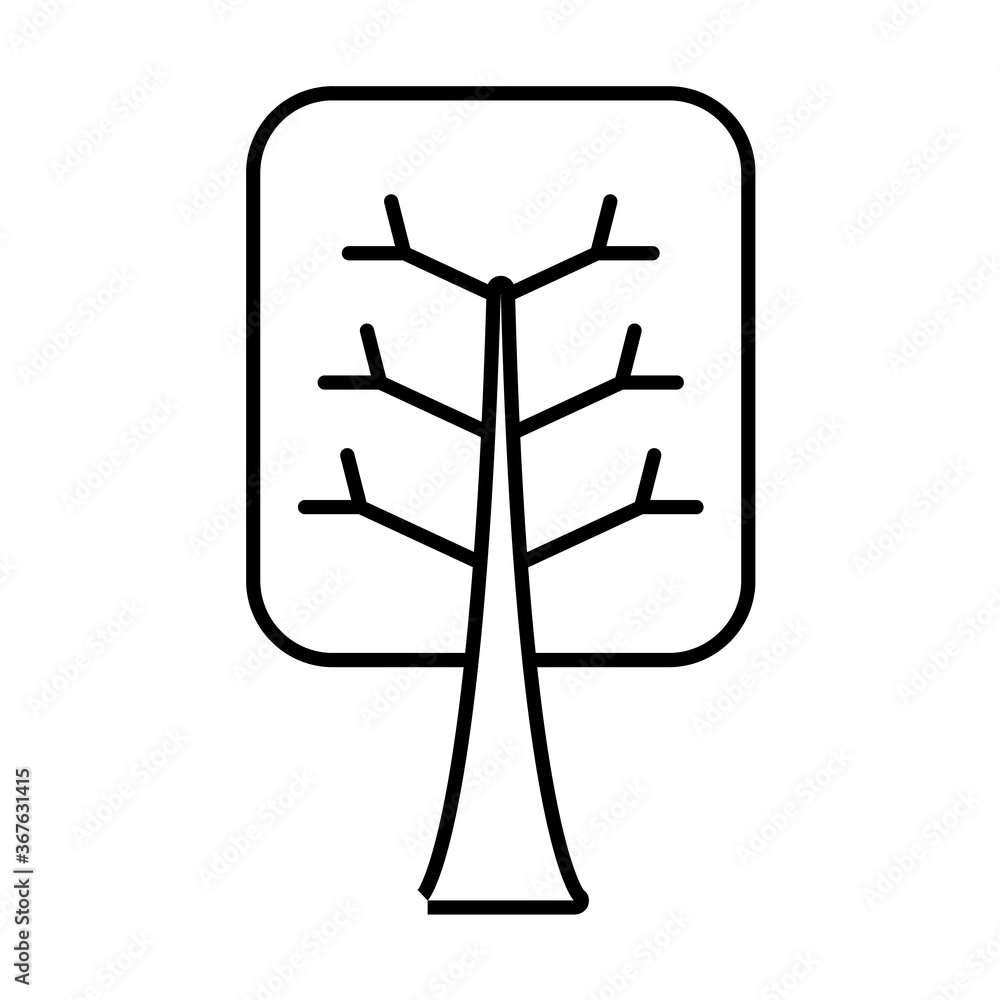 square shaped tree line style icon vector design square shaped tree line style icon vector design