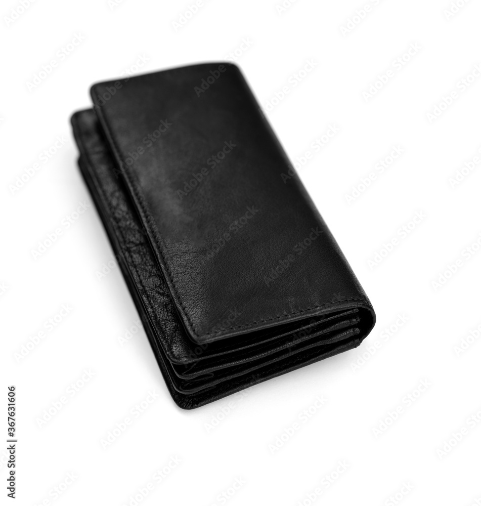 Womens black wallet isolated on white background Womens black wallet isolated on white background
