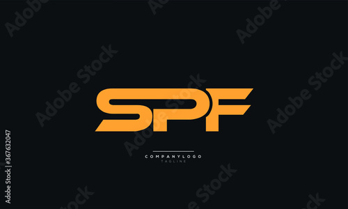 SPF Letter Business Logo Design Alphabet Icon Vector Symbol