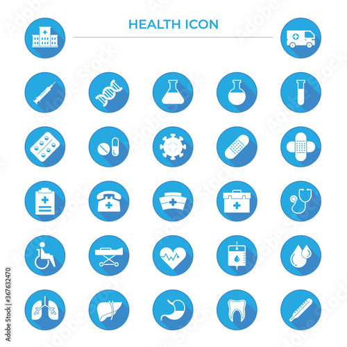 isolated health and medicine icon set