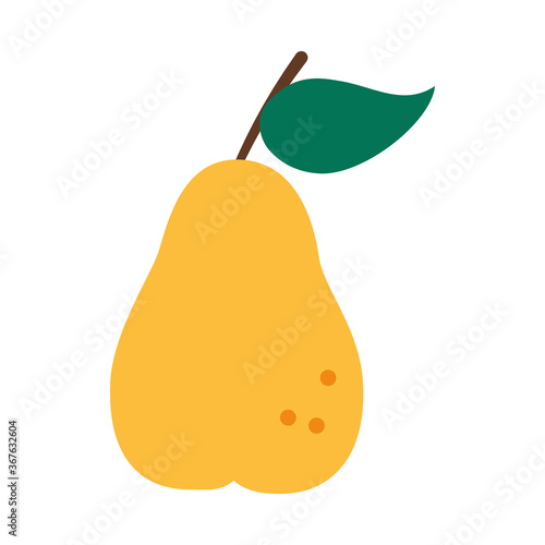 pear fruit icon, flat style