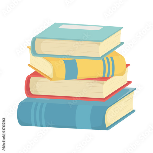 school education stack of books learn isolated icon design white background