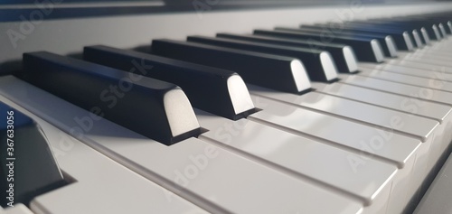 piano keys close up