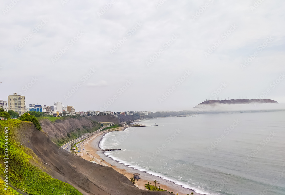 Oceanic promenade in Lima in Miraflores area Oceanic promenade in Lima in Miraflores area