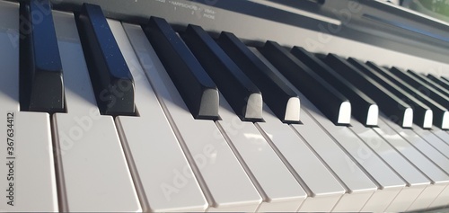 piano keys close up
