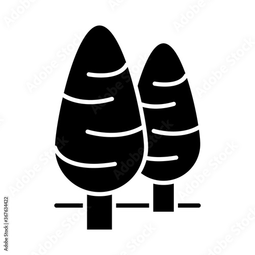 cone shaped trees silhouette style icon vector design