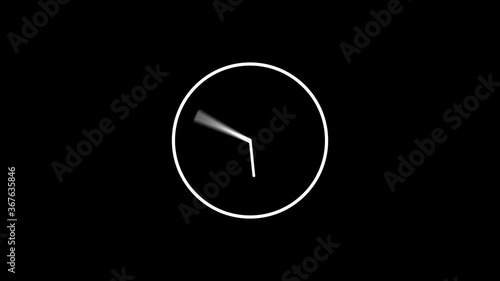 4K animation of clock on solid background.