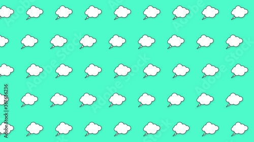Motion design note in the form of a cloud. Animated element on mint background.