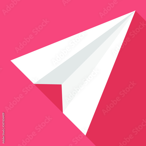 Free Download Paper Fly Icon Round Flat Vector Art Design Color Background. - GFXLoad