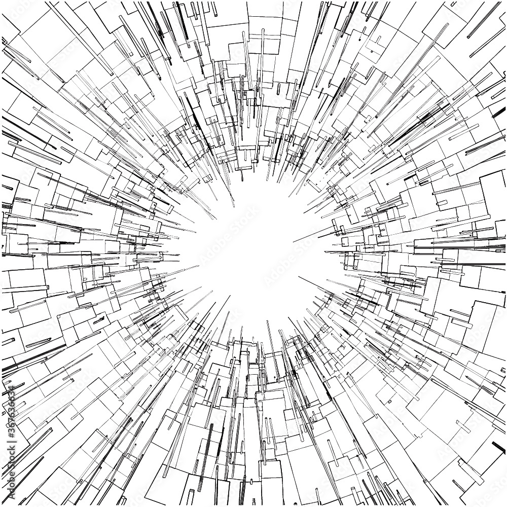 Obraz premium Abstract Urban City Of Skyscrapers Vector. Illustration Isolated On White Background. A Vector Illustration Of Skzscrapers City Background.