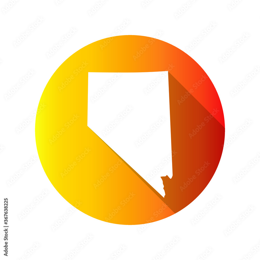 Nevada, USA Symbol Map Icon Round. Flat Vector Art Design with Shadow. Gradient Color Banner. Nevada, USA Symbol Map Icon Round. Flat Vector Art Design with Shadow. Gradient Color Banner.