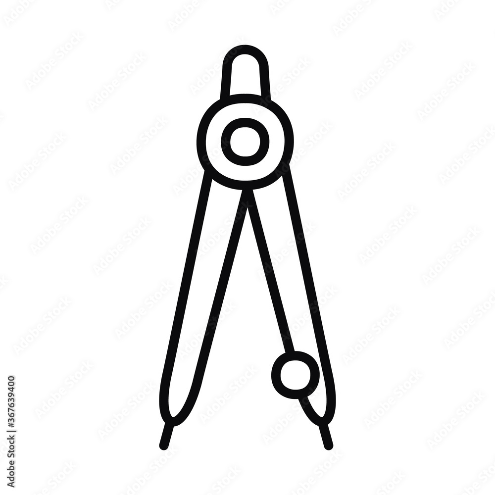 compass tool icon, line style compass tool icon, line style