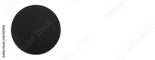 Wallpaper Mural Round rustic black slate stone plate isolated on white background, top view and copy space Torontodigital.ca