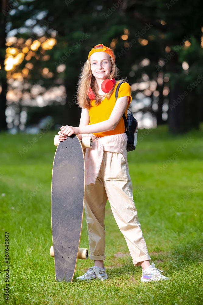teens-lifestyle-relaxing-caucasian-teenager-in-red-wireless-headphones