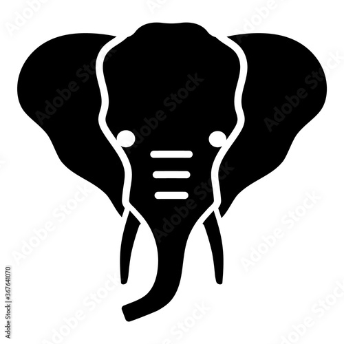 Elephant Flat Icon Isolated On White Background