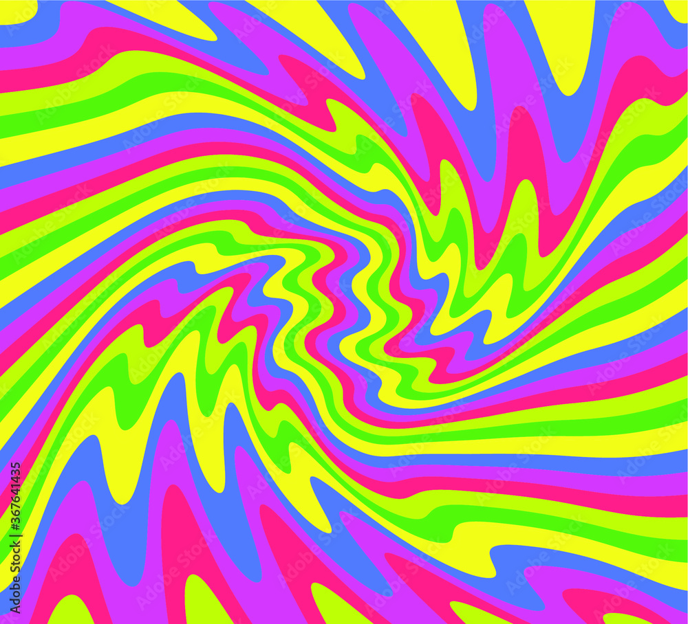 1960s Hippie Wallpaper Design. Trippy Glitchy Background for