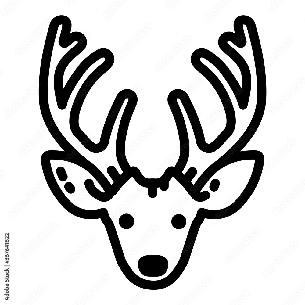Fototapeta premium Deer Flat Icon Isolated On White Background