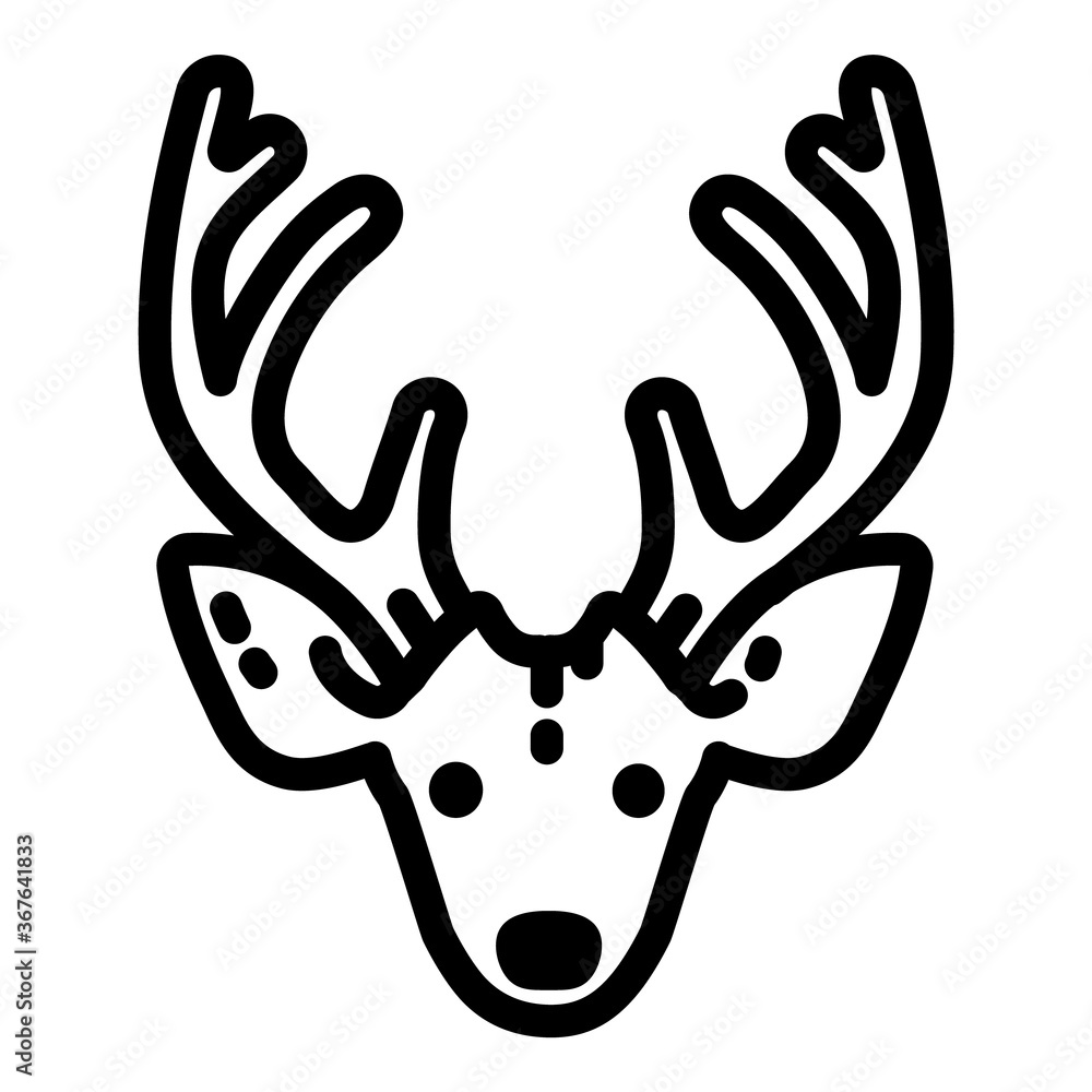 Obraz premium Deer Flat Icon Isolated On White Background