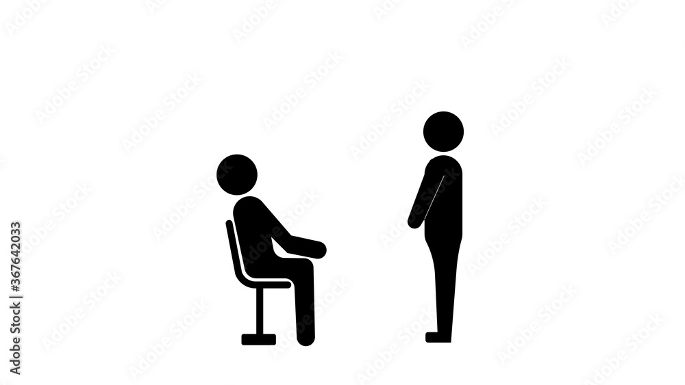 Interviewing, job search. Flat design illustration Interviewing, job search. Flat design illustration