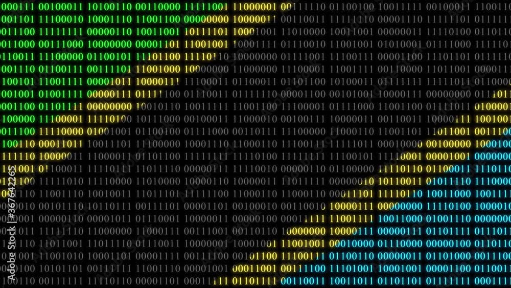 Tanzania Flag in Digital Binary Numbers cyber style matrix Tanzania Flag in Digital Binary Numbers cyber style matrix