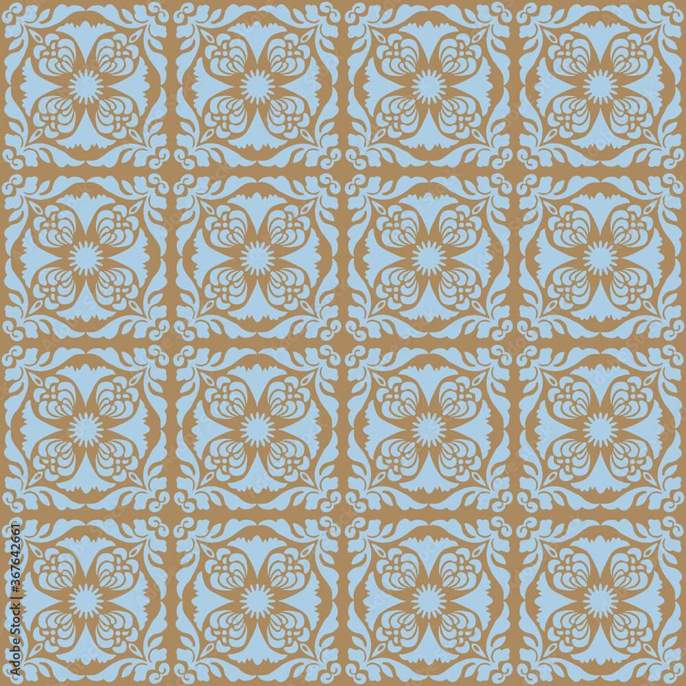 Flower ornamental tile pattern seamless repeat background Flower ornamental tile pattern seamless repeat background