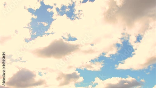 White clouds on the blue sky