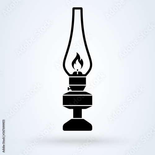 kerosene lamp. vector Simple modern icon design illustration.