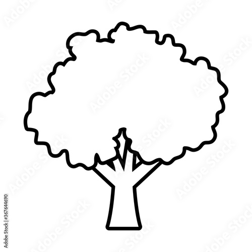 bushy tree line style icon vector design