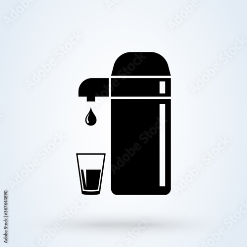 Thermos Bottle. vector Simple modern icon design illustration.