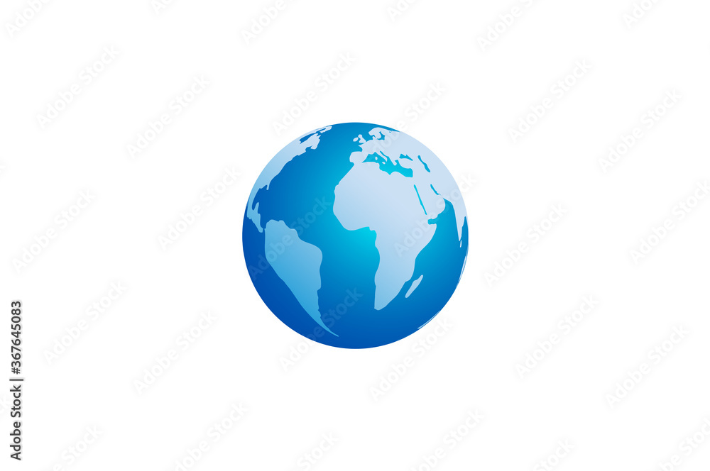 Earth vector template design, 3d circle blue Globe isolated with white background Earth vector template design, 3d circle blue Globe isolated with white background