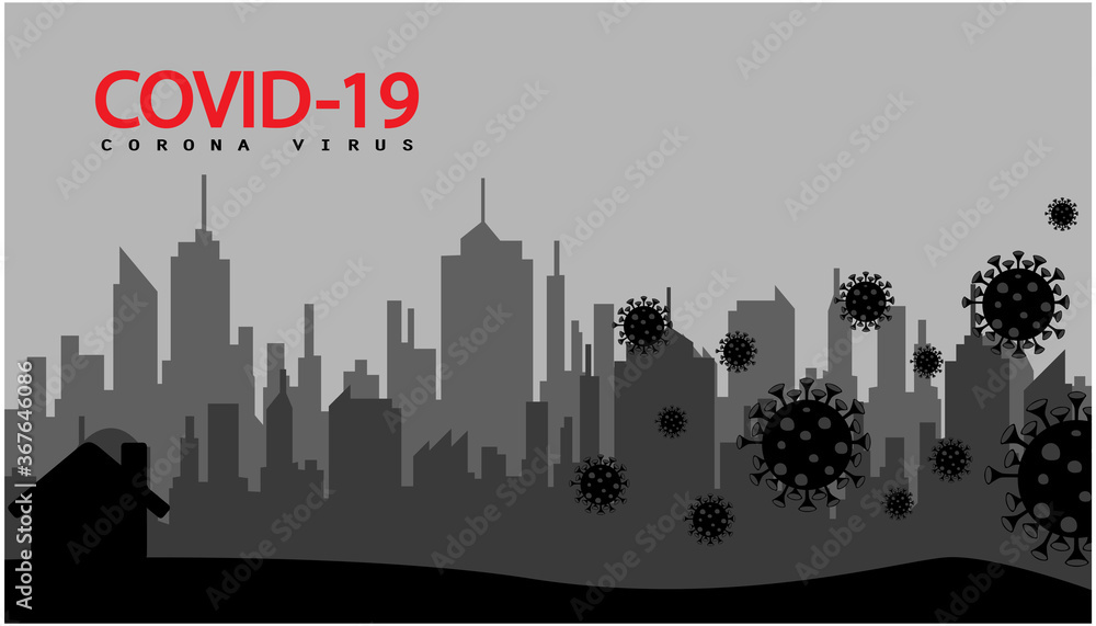 Fototapeta premium city pandemic contamination warning