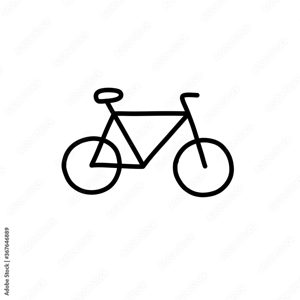 Obraz premium bicycle doodle icon, vector black line illustration
