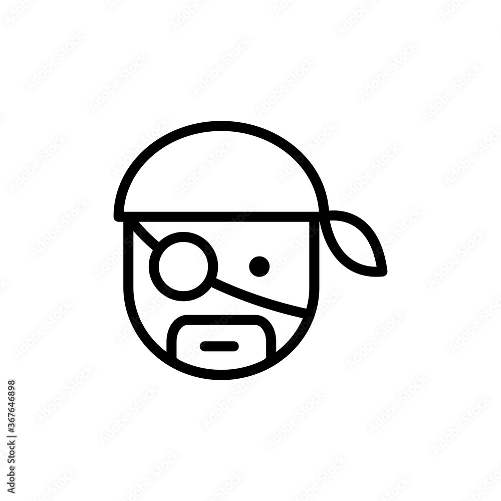 Pirate, one-eyed icon. Simple line, outline vector elements of pirate icons for ui and ux, website or mobile application