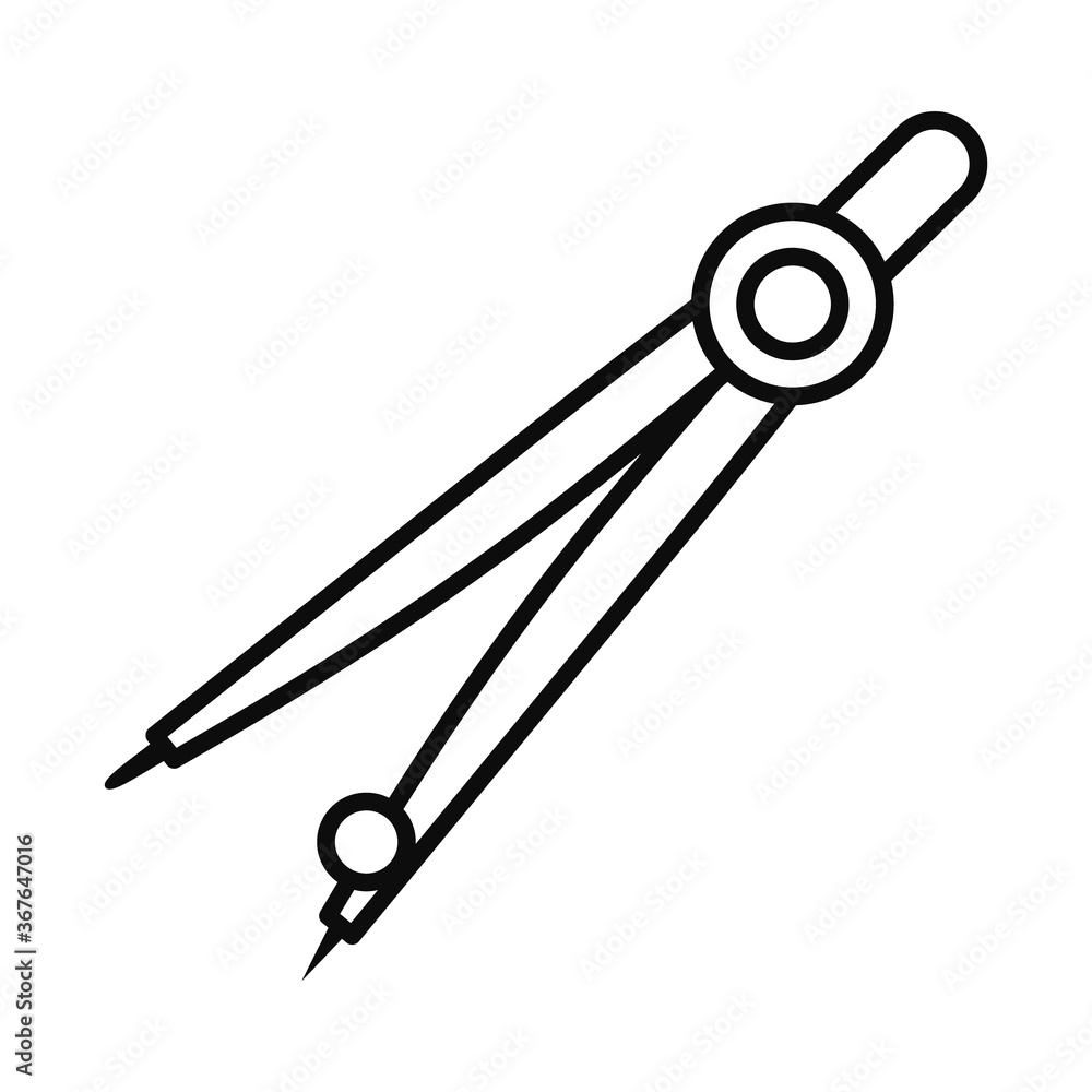 Measuring compass line style icon vector design Measuring compass line style icon vector design