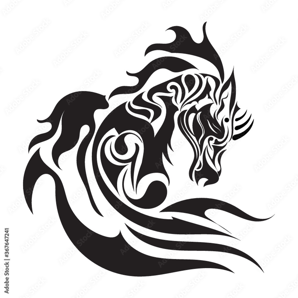 Obraz premium horse tattoo design