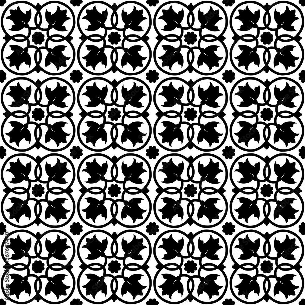 Obraz premium Round ornamental pattern seamless repeat background