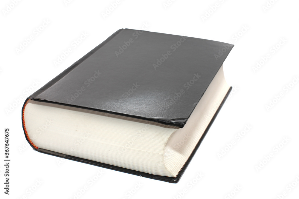 A Black book isolated on white background. A Black book isolated on white background.
