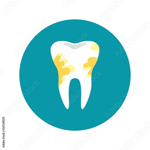 tooth with plague