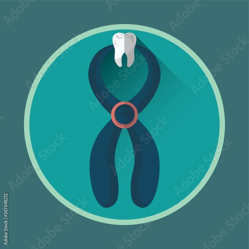 dental pliers holding tooth