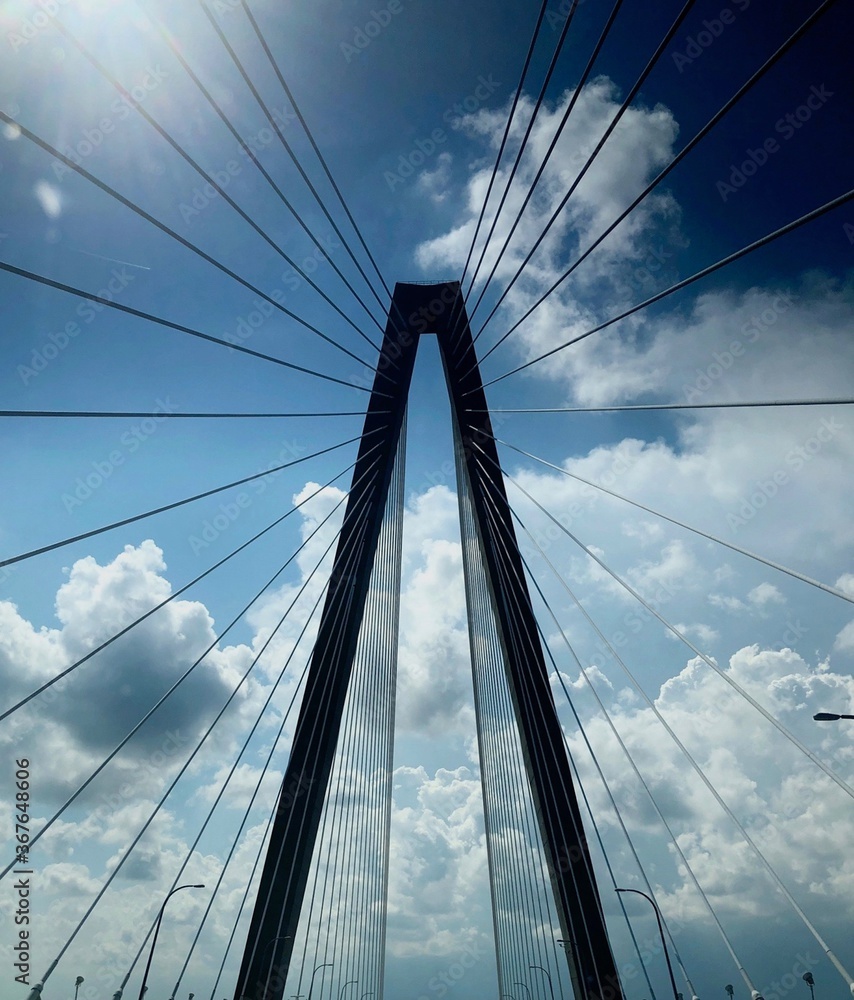 The photo was taken while driving over a large bridge in South Carolina.