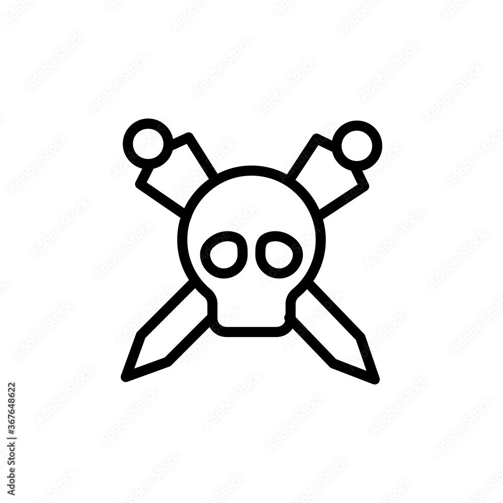 Skull, sword, tattoo icon. Simple line, outline vector elements of tattooing icons for ui and ux, website or mobile application