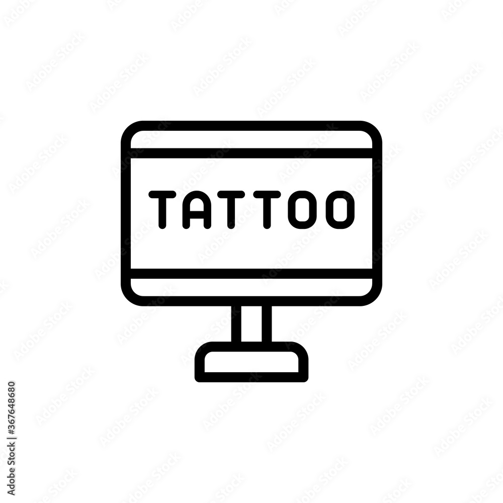 Desktop, tattoo icon. Simple line, outline vector elements of tattooing icons for ui and ux, website or mobile application Desktop, tattoo icon. Simple line, outline vector elements of tattooing icons for ui and ux, website or mobile application